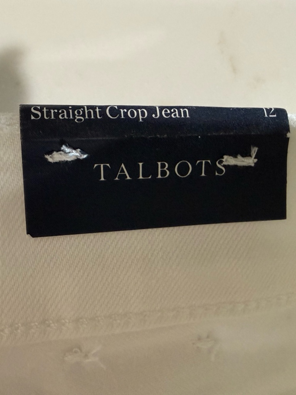 Talbots ππ White Straight Crop Jean Size 12 - Picture 5 of 16